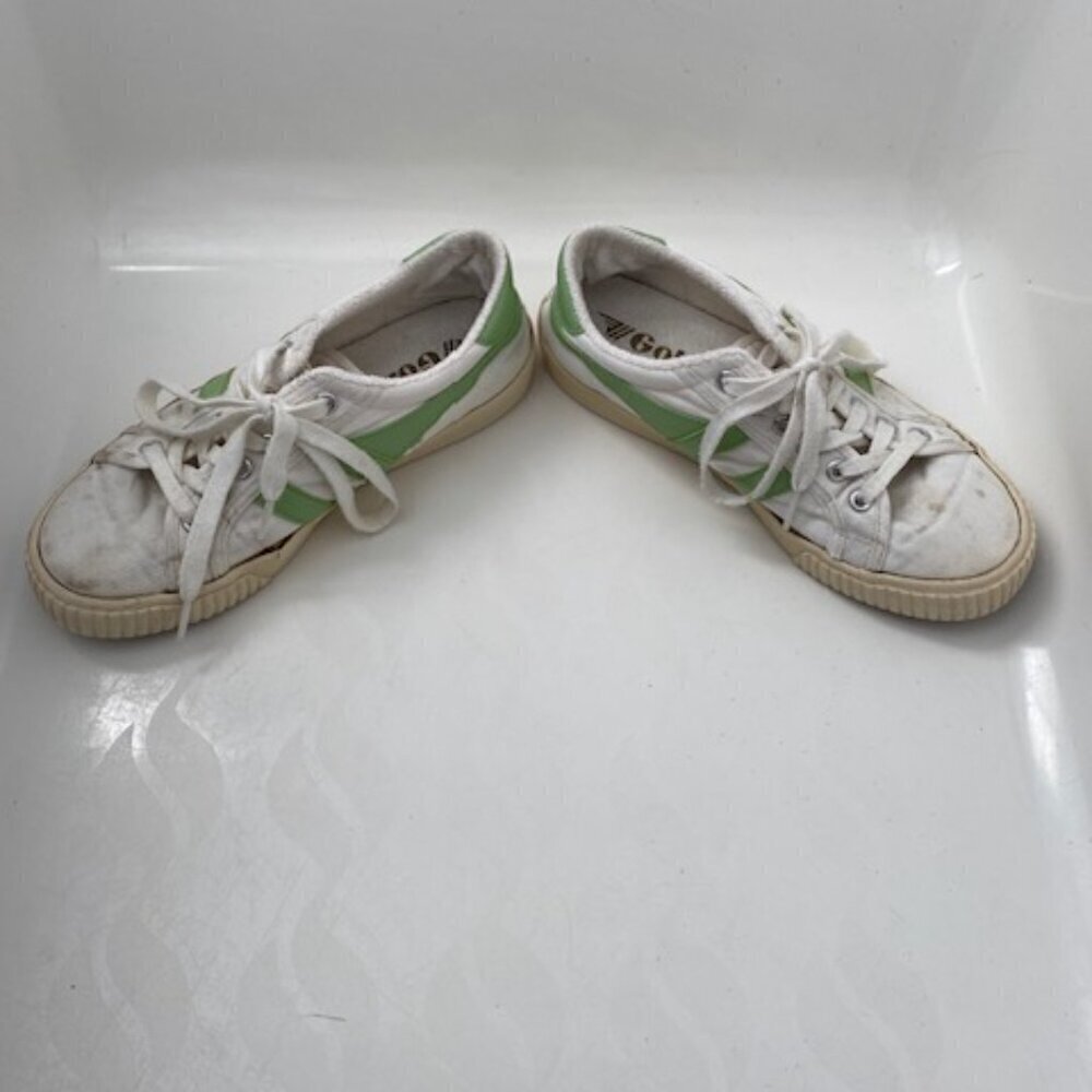 GOLA White Green Canvas Mark Cox Tennis Shoes Sneakers Sz 7 - Picture 8 of 13